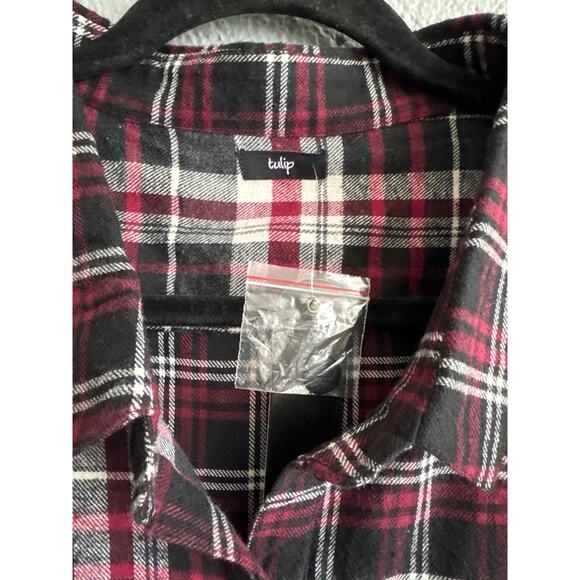 NWT Mismatched Grunge Plaid Button Front Flannel size XL - Picture 4 of 7